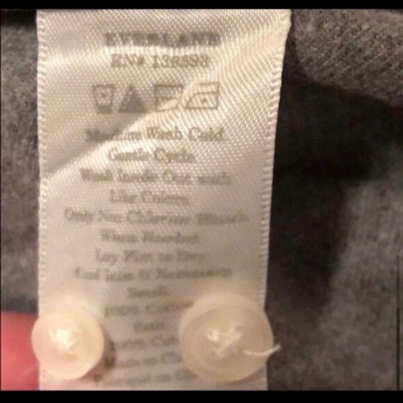EVERLANE COTTON LONG SLEEVE BUTTON-DOWN SHIRT GRAY - Picture 5 of 5